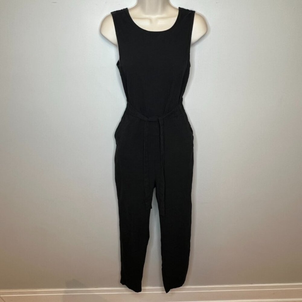 Marine Layer Black Sleeveless Jumpsuit with Pockets (S)